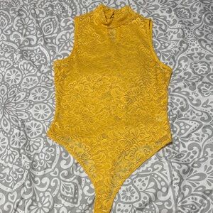 Yellow Lace Bodysuit